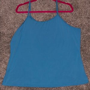 Blue strappy tank